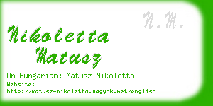 nikoletta matusz business card